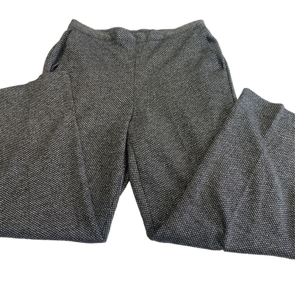 Alfred Dunner Pull-On Pants Women  Size 10P Gray elastic waist knit pants Pocket